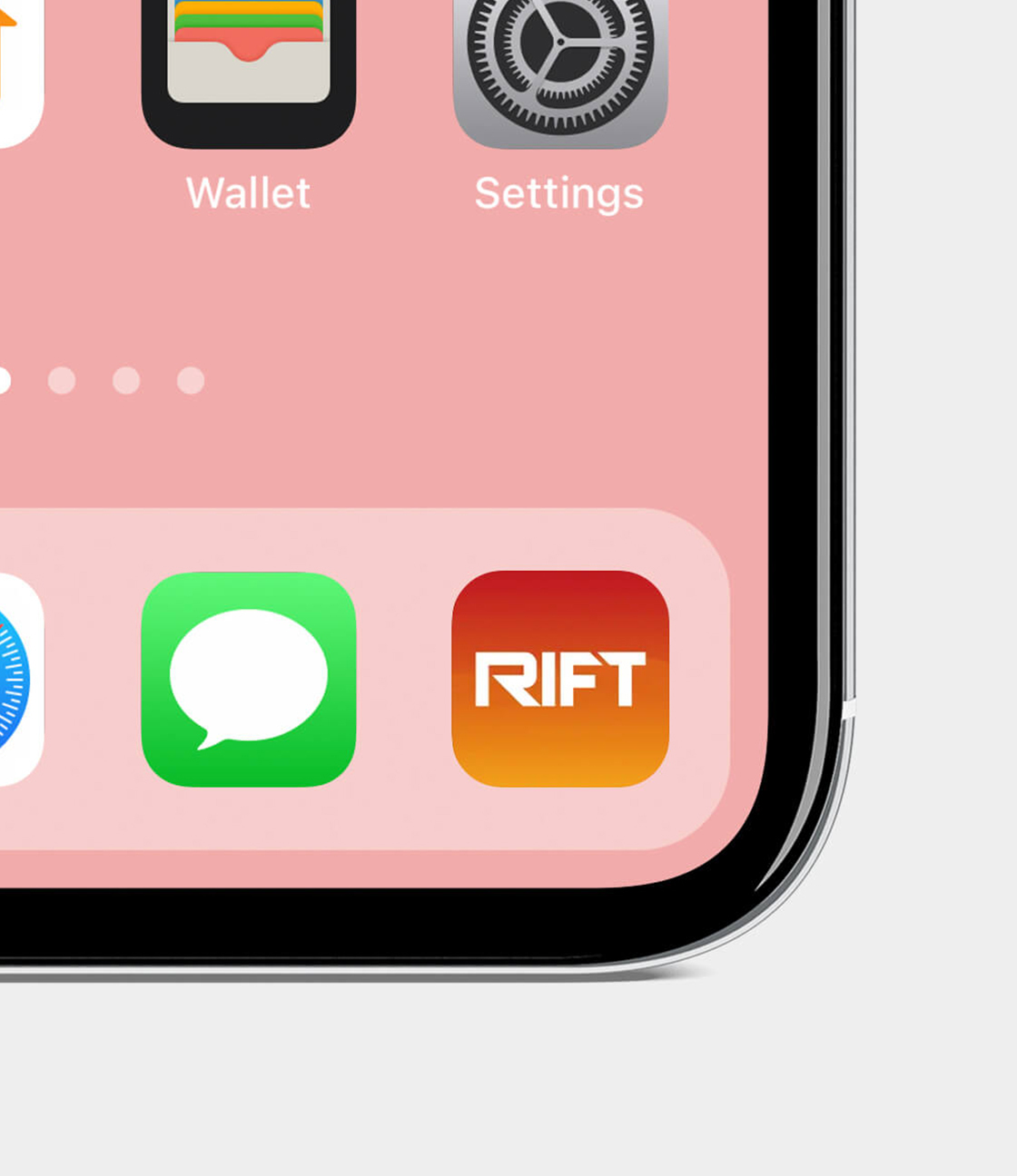 Phone with the Rift hybrid app icon displaying